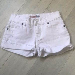 Girls Vintage Havana White Jean Shorts